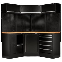 Draper BUNKER 18 Piece Modular Storage Corner Combo with Hardwood Worktop, 3454mm £1,963.45